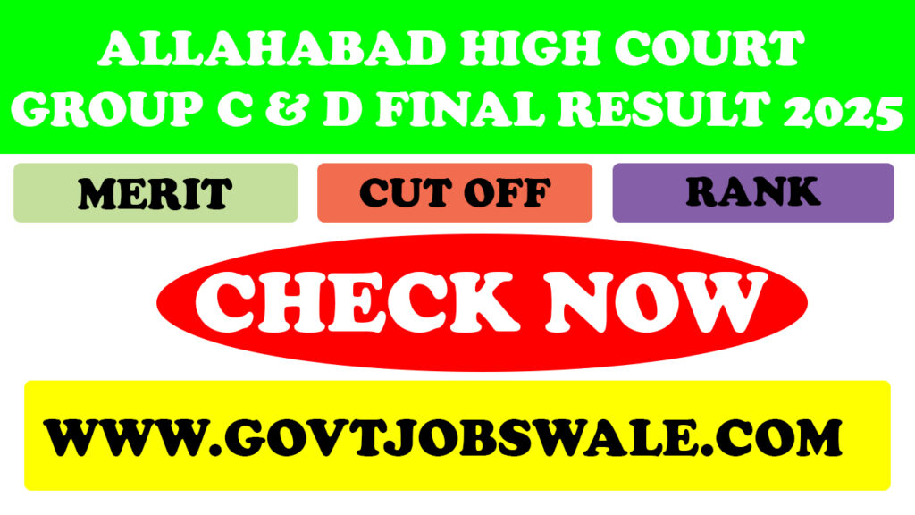 Allahabad High Court Group C, D Final Result 2025
