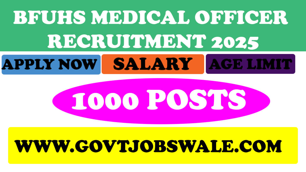 BFUHS Medical Officer Recruitment 2025