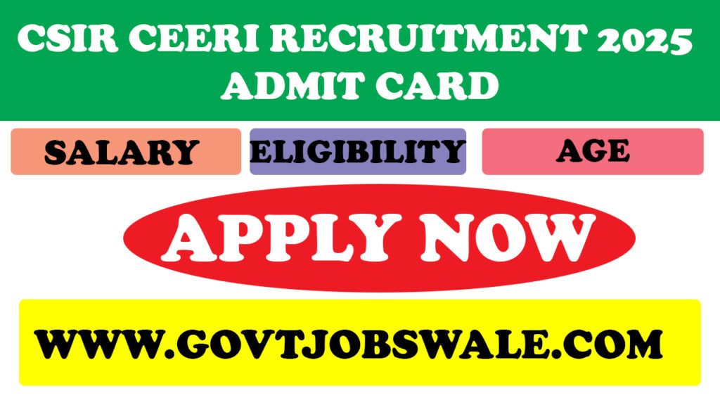 CSIR CEERI Recruitment 2025
