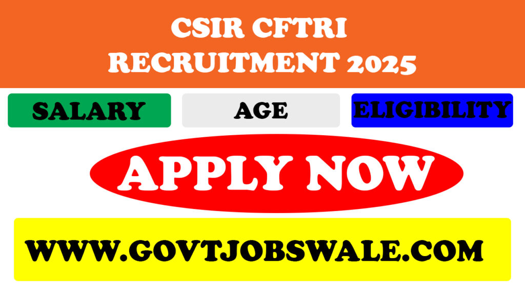 CSIR CFTRI Recruitment 2025