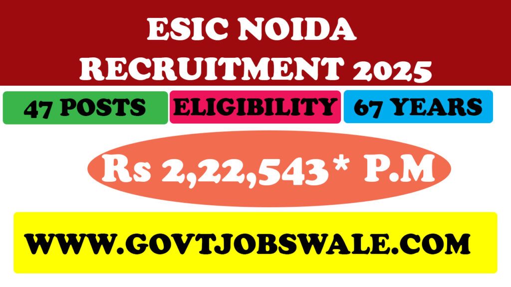 ESIC Noida Recruitment 2025