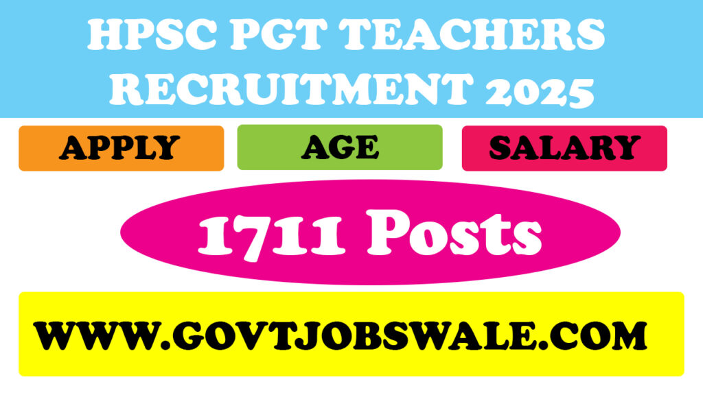 HPSC Post Graduate Teachers Recruitment 2025