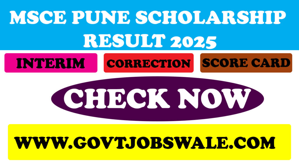 MSCE Pune Scholarship Result 2025
