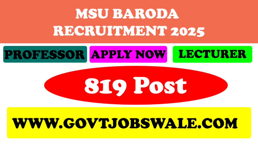 MSU Baroda Recruitment 2025