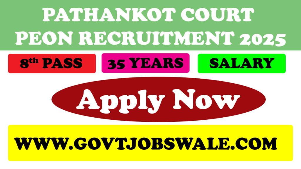 Pathankot Court Peon Recruitment 2025