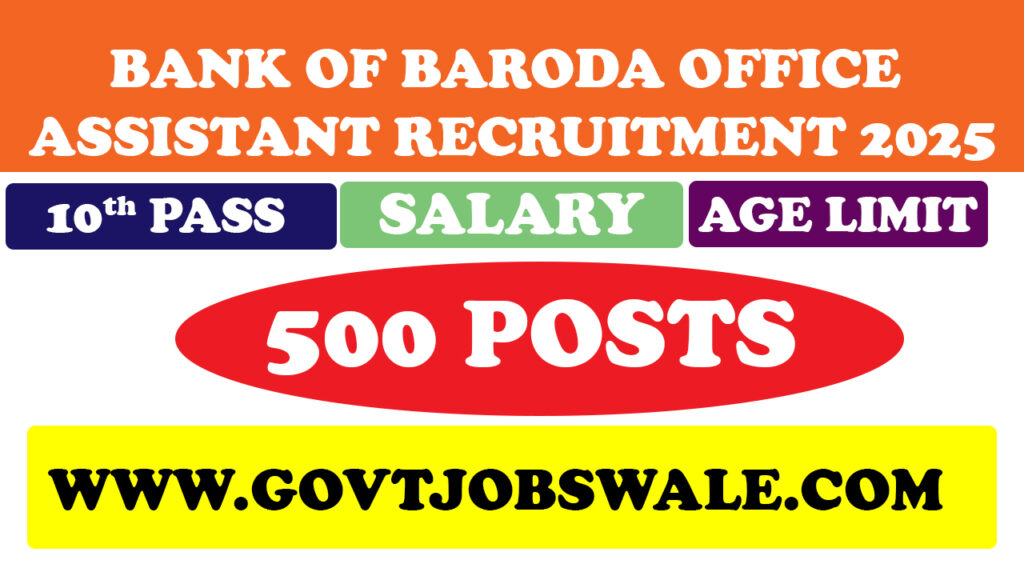 Bank of Baroda Office Assistant Recruitment 2025