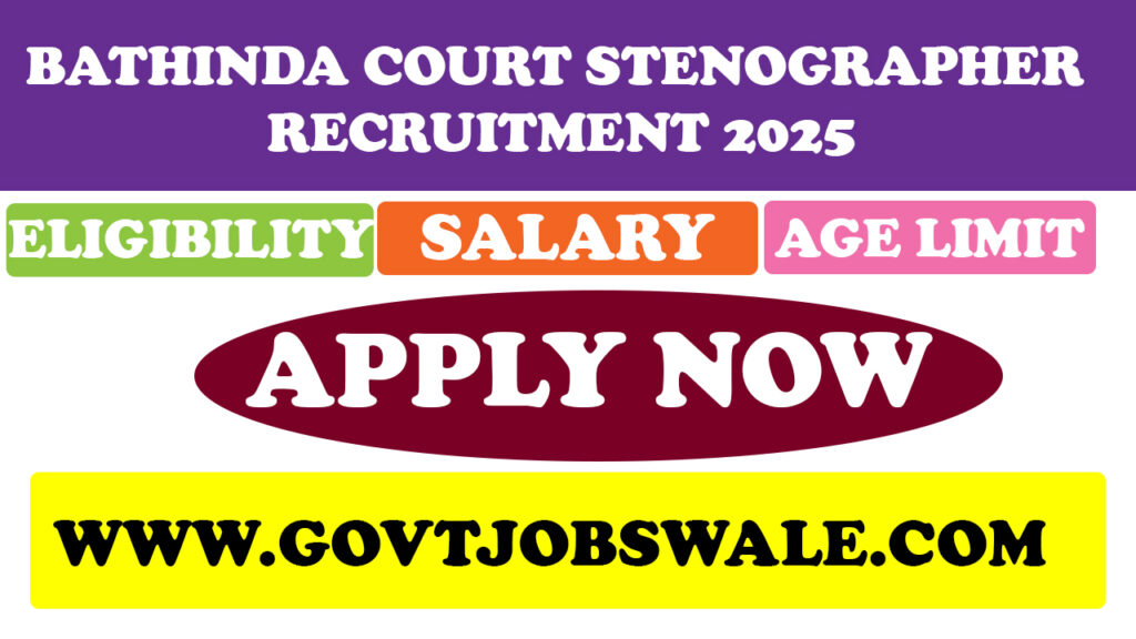 Bathinda Court Stenographer Recruitment 2025