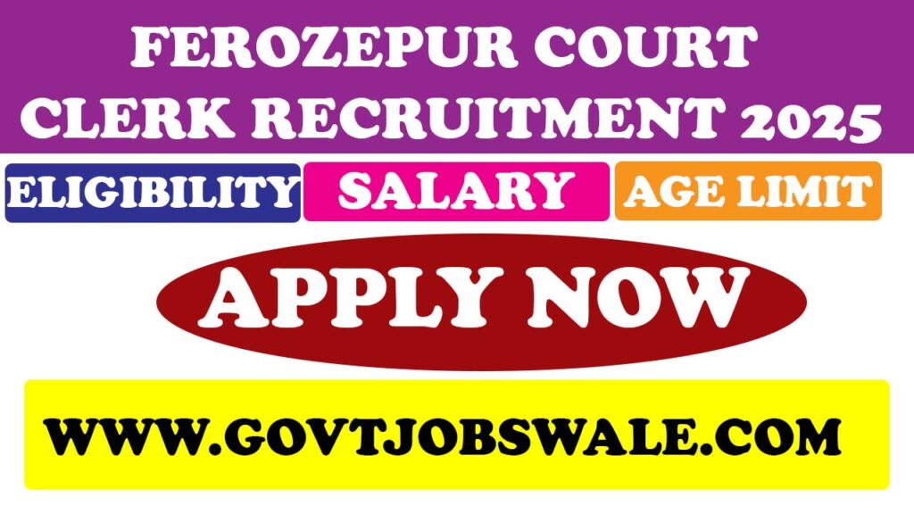 Ferozepur Court Clerk Recruitment 2025