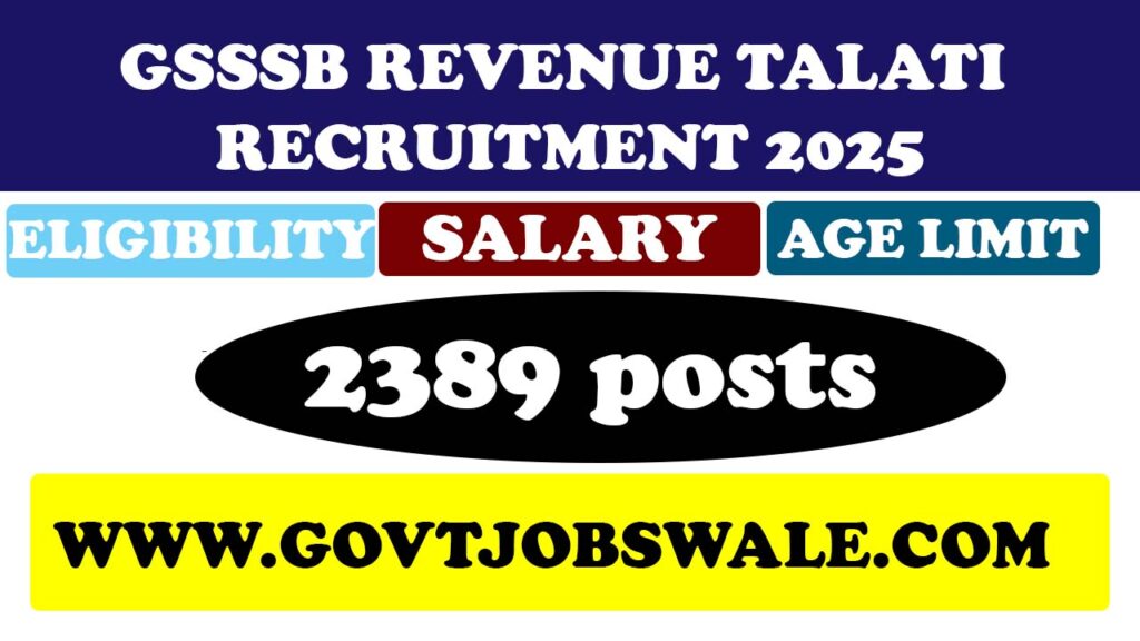 GSSSB Revenue Talati Recruitment 2025