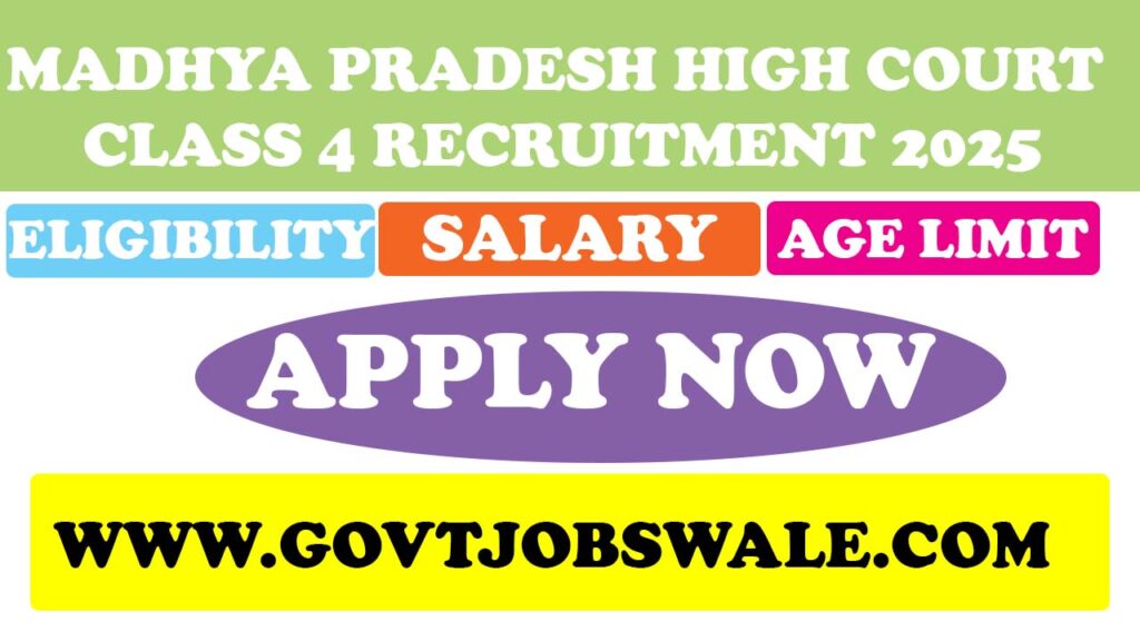 MP High Court Class 4 Recruitment 2025