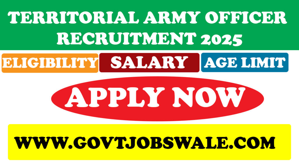 Territorial Army Officer Recruitment 2025