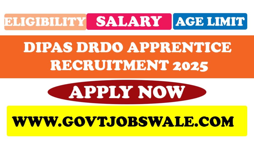 DIPAS DRDO Apprentice Recruitment 2025