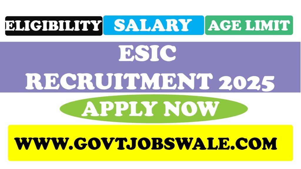 ESIC Recruitment 2025