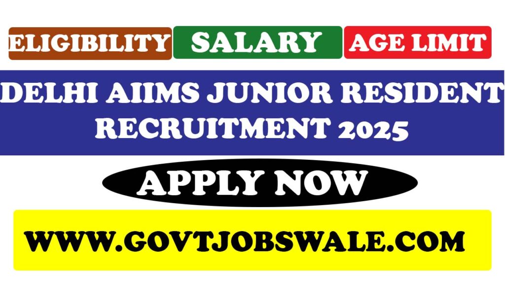 Delhi AIIMS Junior Resident Recruitment 2025
