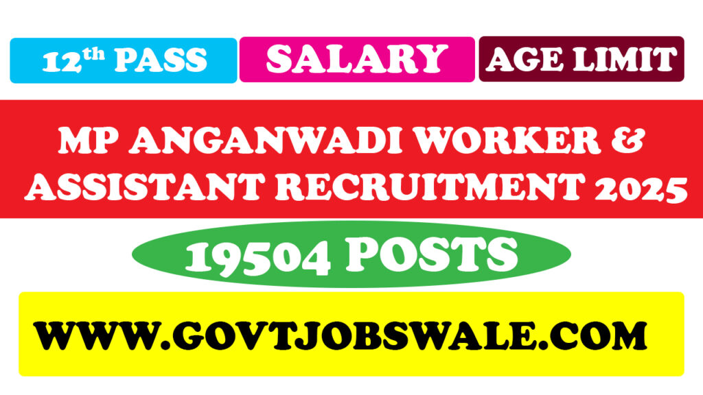 MP Anganwadi Worker and Assistant Recruitment 2025