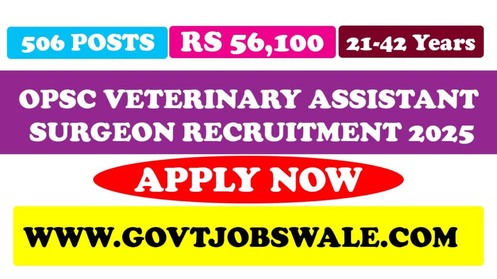 OPSC Veterinary Assistant Surgeon Recruitment 2025
