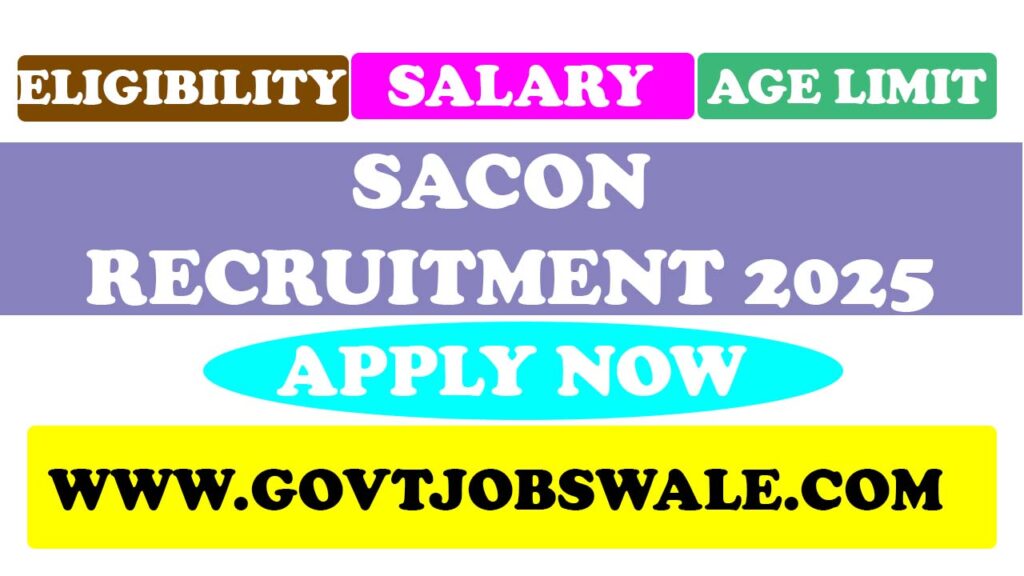 SACON Recruitment 2025