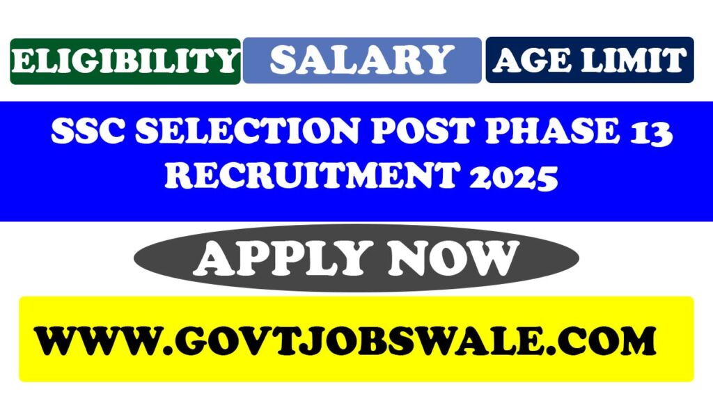 SSC Selection Post Phase 13 Recruitment 2025