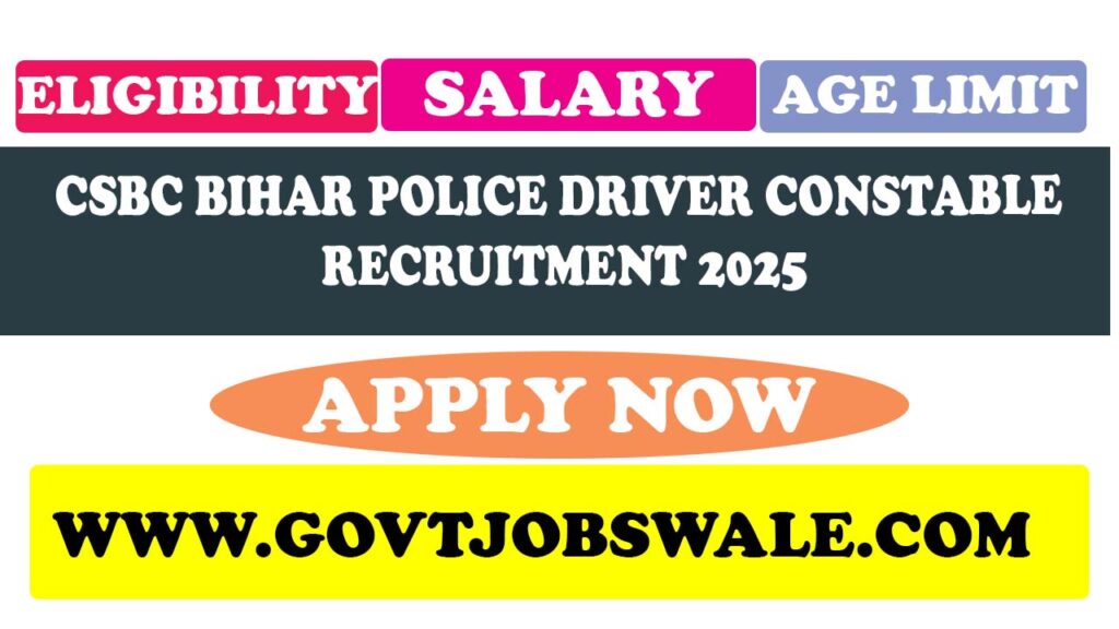 CSBC Driver Constable Recruitment 2025