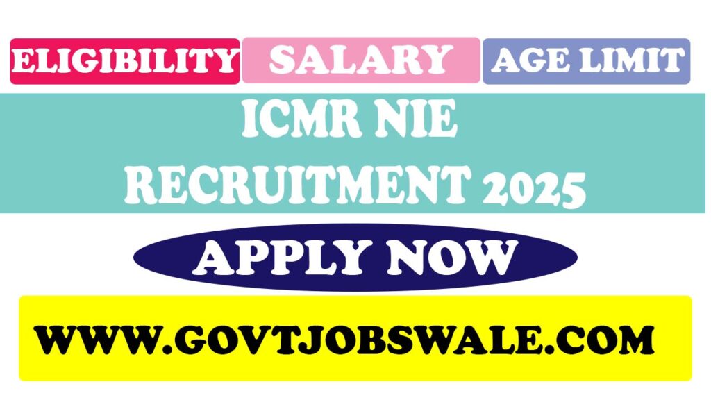 ICMR NIE Recruitment 2025