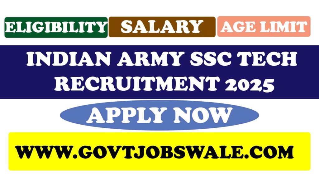 Indian Army SSC Tech Recruitment 2025