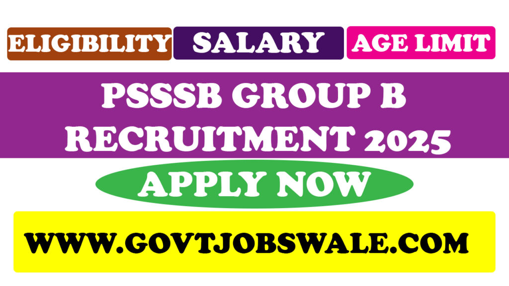 PSSSB Group B Recruitment 2025