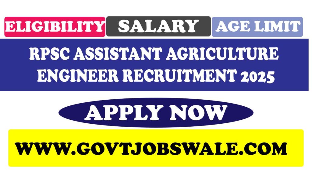 RPSC Assistant Agriculture Engineer Recruitment 2025