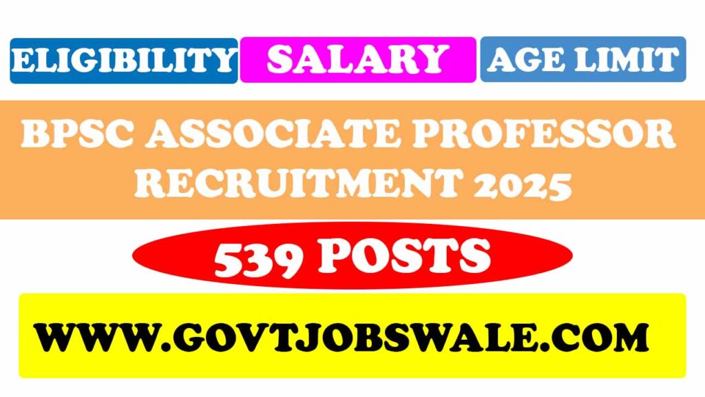 BPSC Associate Professor Recruitment 2025