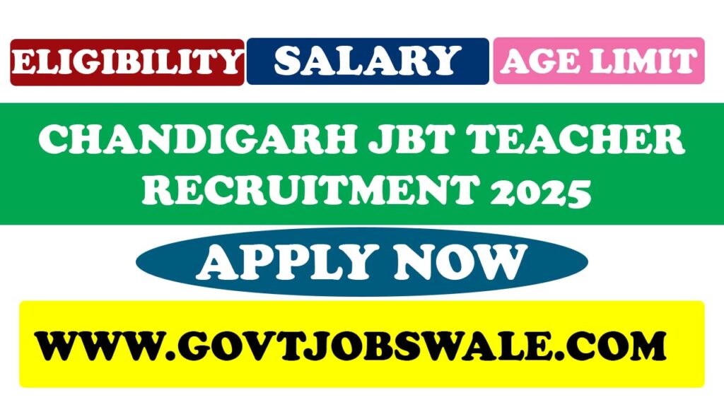 Chandigarh JBT Teacher Recruitment 2025