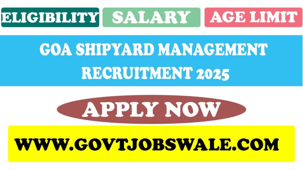 Goa Shipyard Management Recruitment 2025