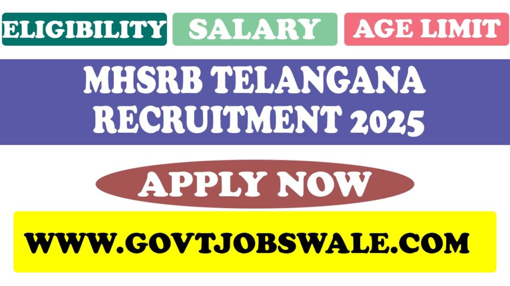 MHSRB Telangana Recruitment 2025