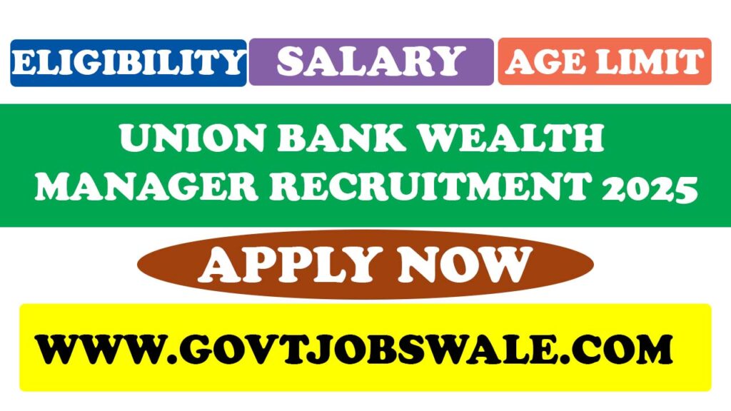Union Bank Wealth Manager Recruitment 2025